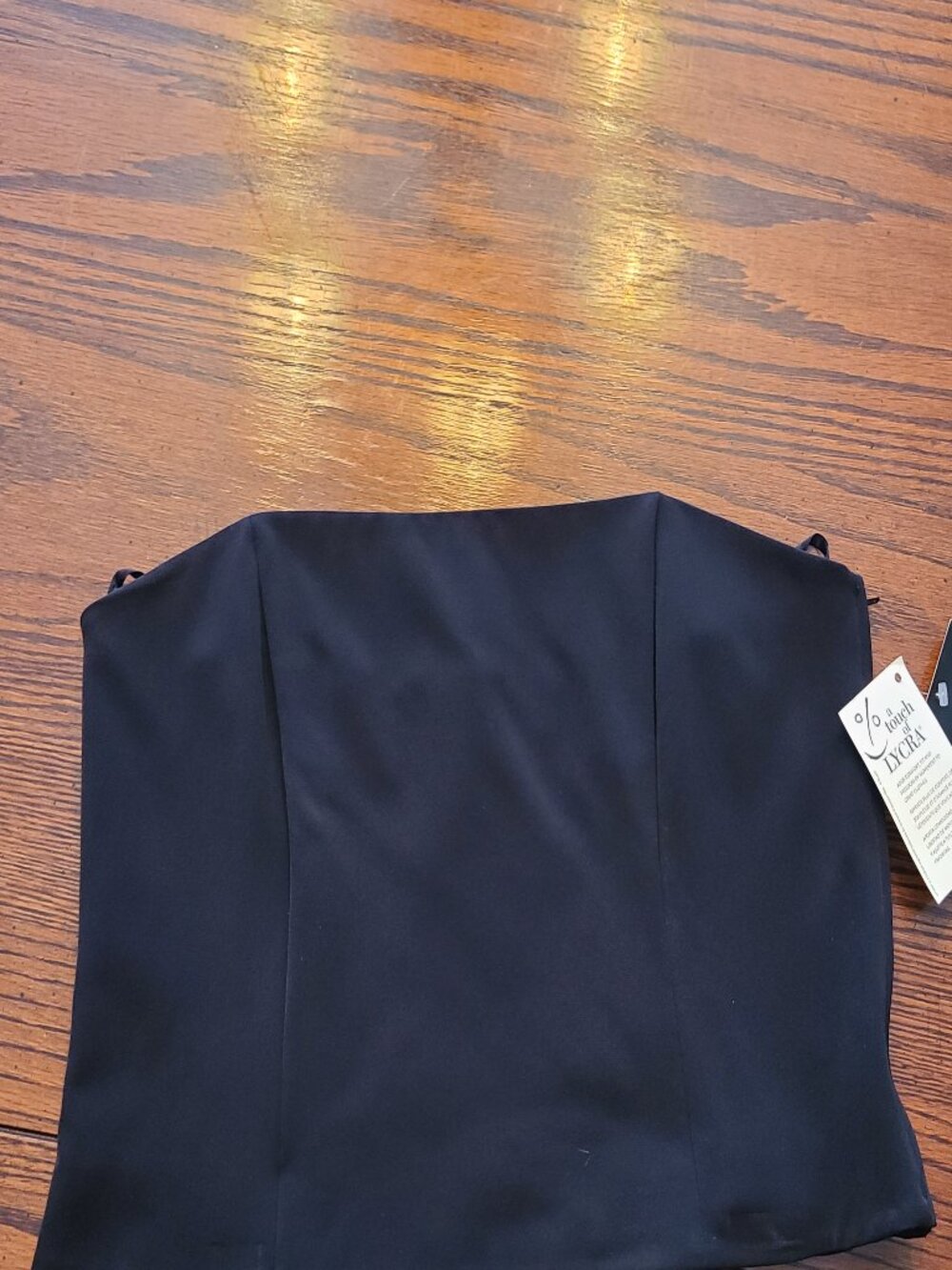 NWT Valerie Stevens Collection Black Stretch Strapless Tube Top - Size 10